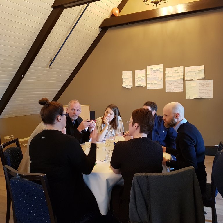 Borð 2: Ragnhildur, Gunnþóra, Óskar, Elísabet, Freyr, Gunnar Þór og Ingibjörg