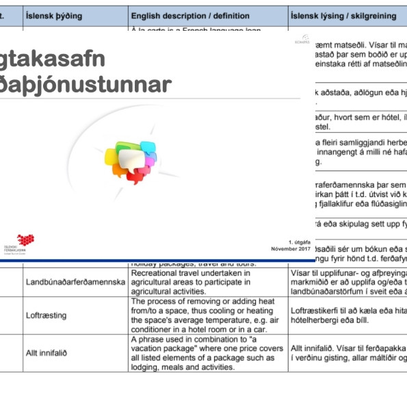 English/Icelandic tourism concepts