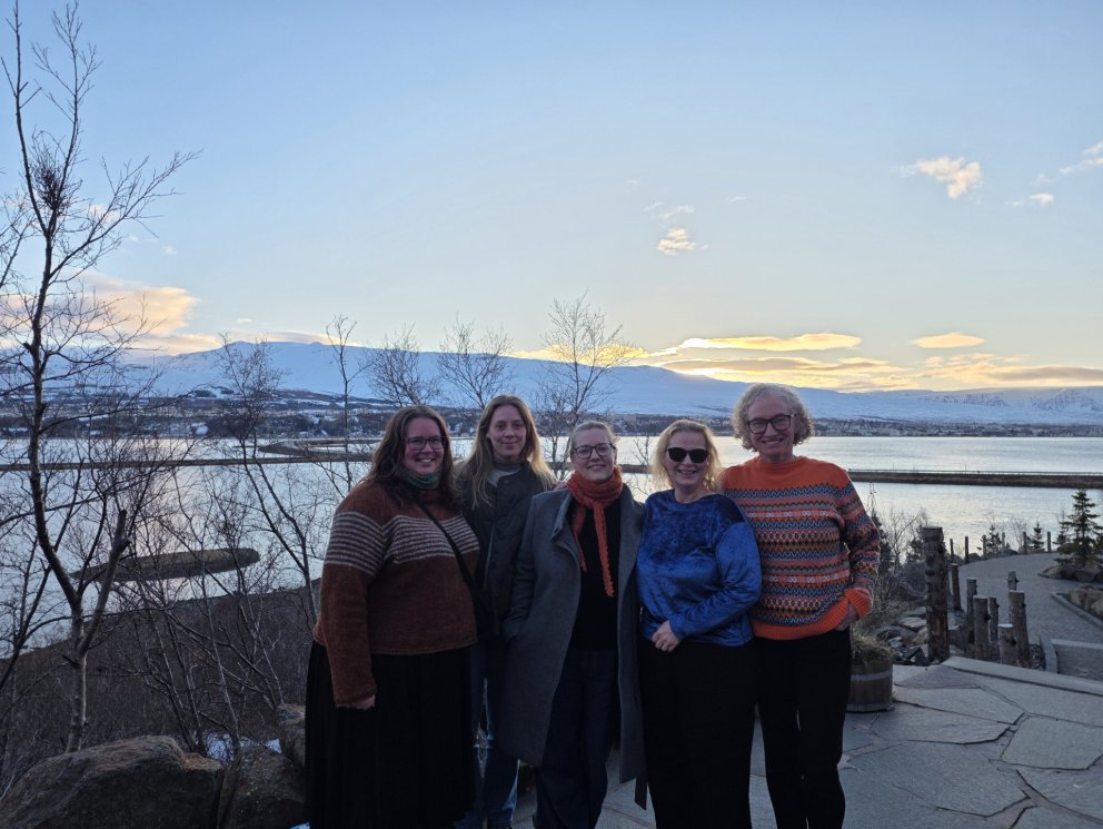 Starfsfólk RMF eftir góða slökun í Skógarböðunum