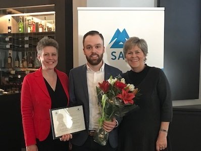 Bjarnheiður Hallsdóttir formaður SAF, Kristján Alex Kristjánsson og María Guðmundsdóttir fræðslustjó…