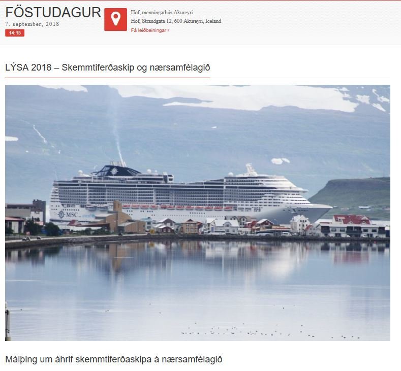RMF á opinni málstofu um skemmtiferðaskip