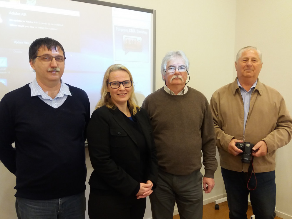 From left: Dr. József Gáland, Þórný Barðadóttir from the ITRC, János Palotás and Dr. Imre Mucsi.