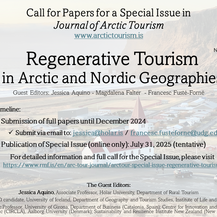 ArcTour Special Issue on Regenerative Tourism in the Arctic