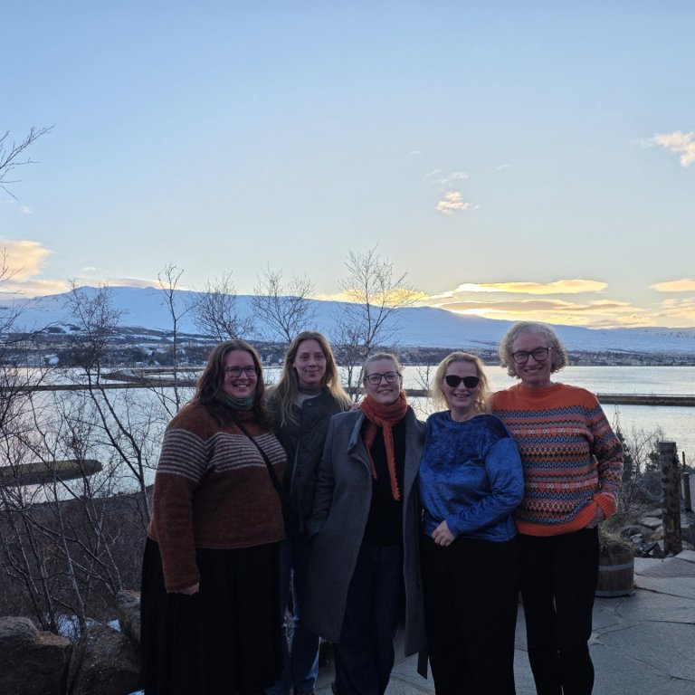 Starfsfólk RMF eftir góða slökun í Skógarböðunum