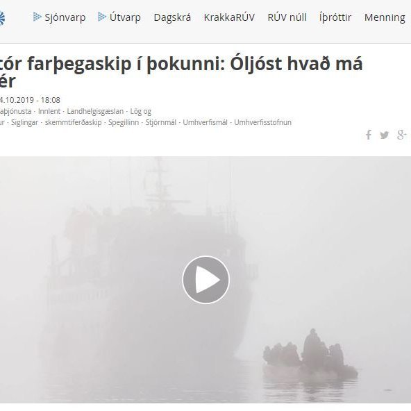 Skjáskot af ruv.is