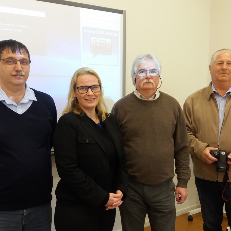 From left: Dr. József Gáland, Þórný Barðadóttir from the ITRC, János Palotás and Dr. Imre Mucsi.